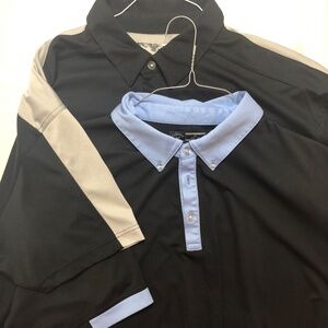 Callaway Golf Polo Shirt Mens lot of 2 XXL Black Blue Colorblock Performance